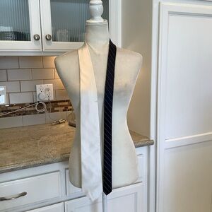 Silk White & Navy Striped Tie Set by Tommy Hilfiger